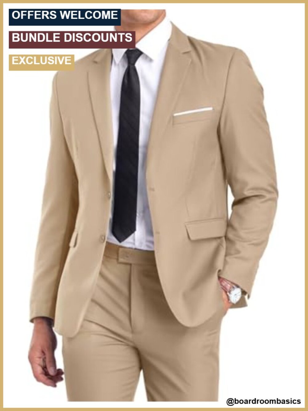 Men's Slim Fit 2 Piece Suit 2 Button Formal Wedding Set
